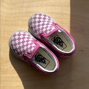 Vans Pink and White Checkered Kids Sneakers